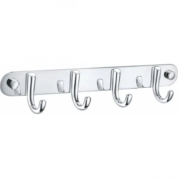 Планка с крючками Wonzon & Woghand WW-9384-4 для ванны, хром