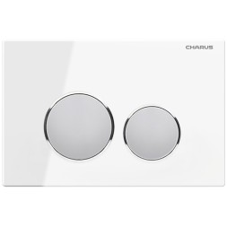 Кнопка смыва Charus Bagliore FP.330.WHITE.10 белое стекло