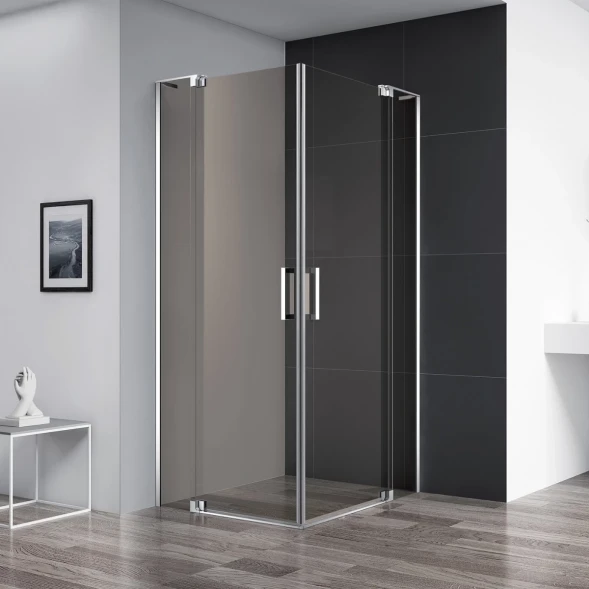 Душевой уголок 100-110x90-100 см Cezares SLIDER-AH-2-90/100-100/110-BR-Cr бронза