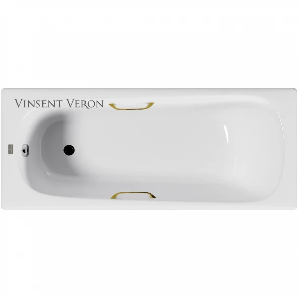 Ванна чугунная Vinsent Veron Concept VCO1407042H/VH0012GD 140x70 см, с ручками, белый