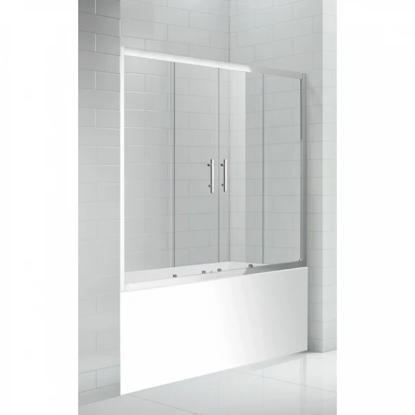 Шторка для ванны Cezares Eco 170 см прозрачное стекло ECO-O-VF-2-170/145-C-Cr