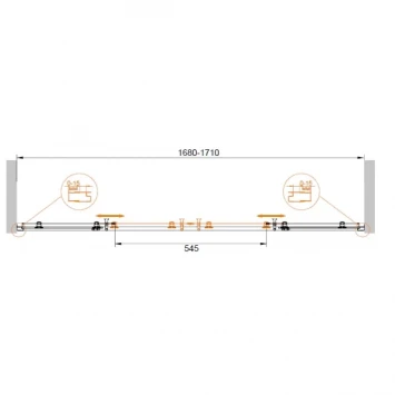 Шторка для ванны Cezares Eco 170 см прозрачное стекло ECO-O-VF-2-170/145-C-Cr