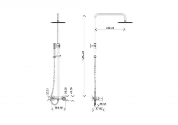 Душевая система 300 мм Boheme Stick Diamond 128-WCR