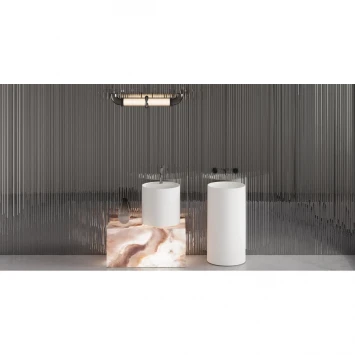 Раковина Salini S-Stone Armonia Round 01 130421M 46x46 см, напольная, белый матовый