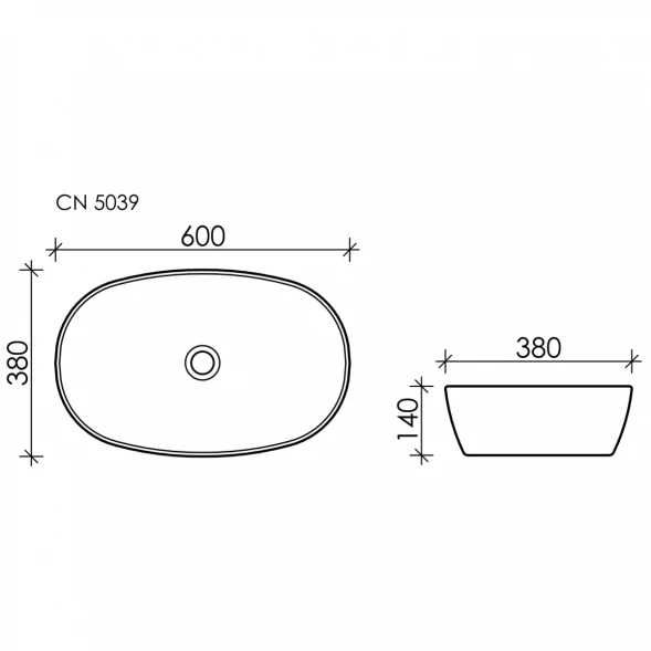 Раковина 60x38 см Ceramica Nova Element CN5039