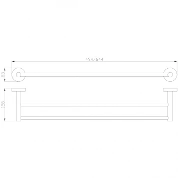 Полотенцедержатель Wonzon & Woghand Easy WW-8111 64,4 см, двойной, хром