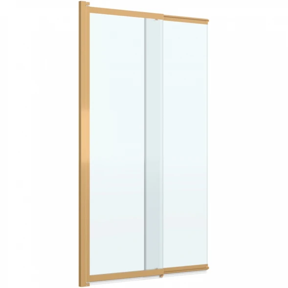 Шторка для ванны Cezares Slider SLIDER-VF-11-90/150-C-BORO 89 см, профиль золотой матовый, стекло прозрачное