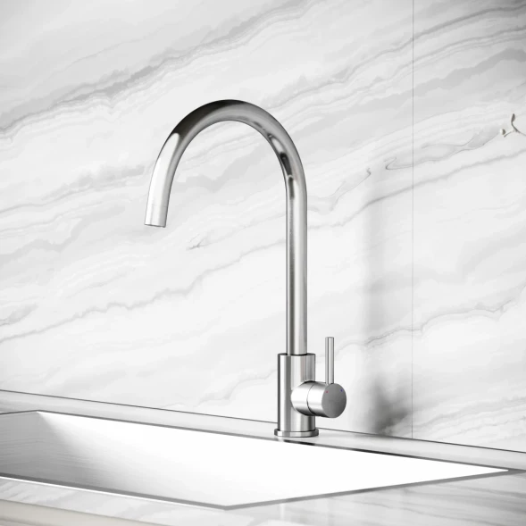 Смеситель для кухни Sancos Stainless SC12001SS нержавеющая сталь