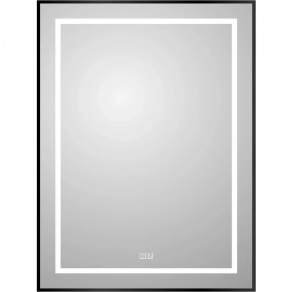 Зеркало BelBagno Kraft SPC-KRAFT-600-800-LED-TCH-WARM-NERO 60x80 см, с LED-подсветкой, сенсорным выключателем, антизапотеванием, черный