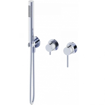 Смеситель для ванны Wonzon &amp; Woghand Stick WW-838017-CR встраиваемый, с душевым гарнитуром, хром