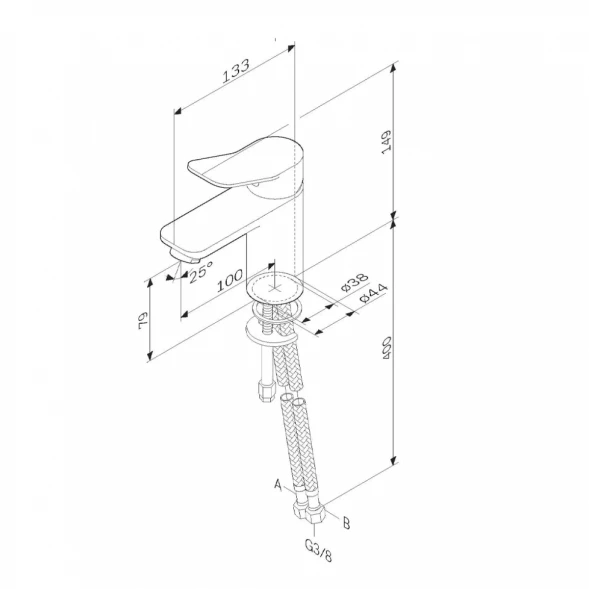 Смеситель для раковины без донного клапана Am.Pm X-Joy F85A02133