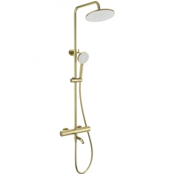 Душевая система Wonzon &amp; Woghand Inn 2 WW-A3006-T1-BG 230 мм, с термостатом, золотой матовый