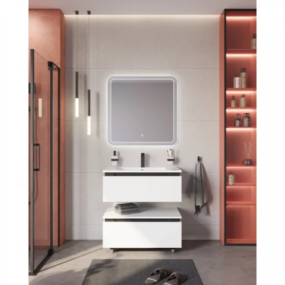 Тумба под раковину Cezares Slider SLIDER-800-1C-SO-BO 79,8 см, подвесная, Bianco Opaco
