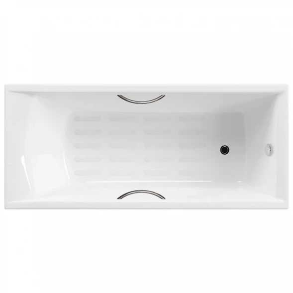 Ванна чугунная Delice Prestige DLR230611R-AS 175x75 см, с отверстиями под ручки, антискользящим покрытием, белый