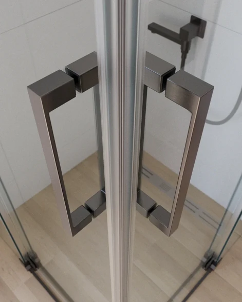 Душевой уголок Cezares Slider SLIDER-A-2-90/100-C-GM 90-100x90-100 см, профиль оружейная сталь матовый, стекло прозрачное