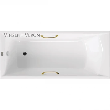 Ванна чугунная Vinsent Veron Devon VDV1908045H/VH0012GD 190x80 см, с ручками, белый