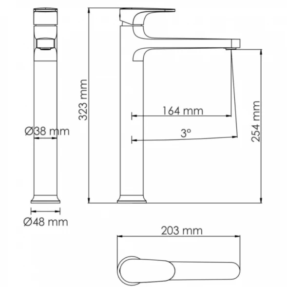 Смеситель для раковины WasserKRAFT Neckar 2103H Золото