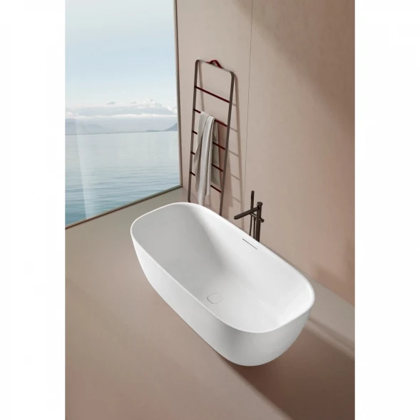 Ванна из литьевого мрамора AltroBagno Luciana AltroBagnoLuciana090221White 170x80 см, отдельностоящая, белый