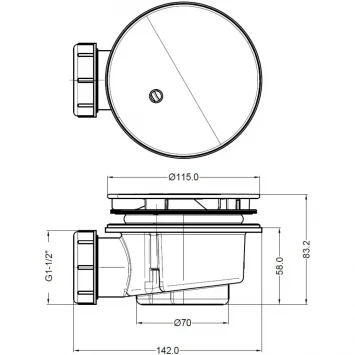 Сифон для поддона BelBagno BB-01-90 Ø 90 мм