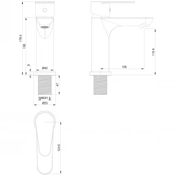 Смеситель для раковины Wonzon & Woghand Alfa WW-A40202-BG золотой матовый