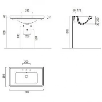 Раковина 90x50 см GSI Classic 8788111