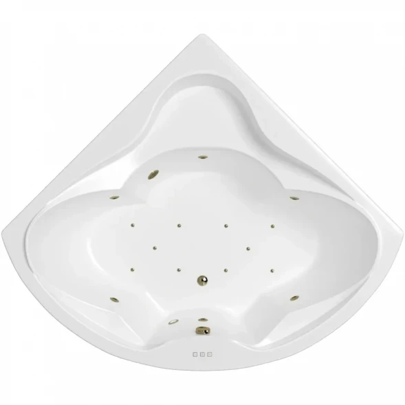 Акриловая ванна Whitecross Konsul 0110.150150.100.RELAX.BR 149,5x149,5 см, с гидромассажем, угловая, белый