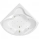 Акриловая ванна Whitecross Konsul 0110.150150.100.RELAX.BR 149,5x149,5 см, с гидромассажем, угловая, белый