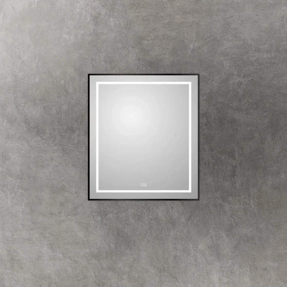 Зеркало BelBagno Kraft SPC-KRAFT-700-800-LED-TCH-WARM-NERO 70x80 см, с LED-подсветкой, сенсорным выключателем, антизапотеванием, черный