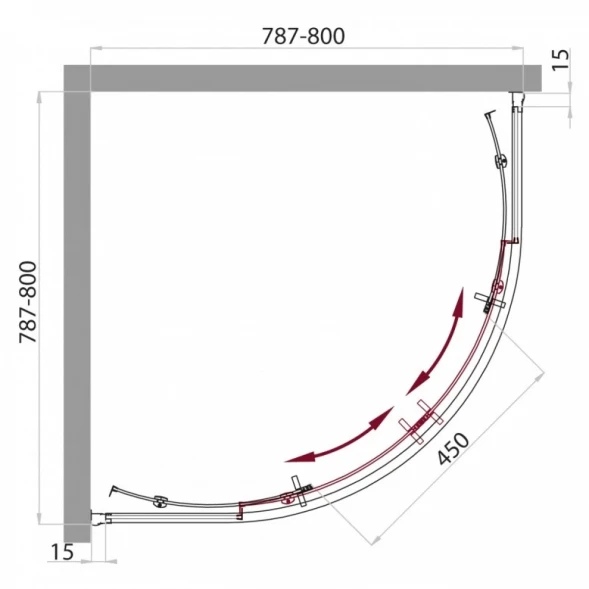 Душевой уголок с поддоном 80x80x200 см BelBagno Uno текстурное UNO-GL-R-2-80-P-CR-TR
