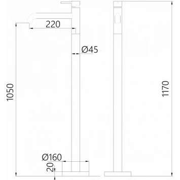 Смеситель напольный для раковины Abber Wasser Kreis AF8140NG никель