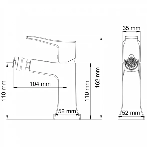 Смеситель для биде Wonzon &amp; Woghand Flex WW-88016072-MB черный матовый