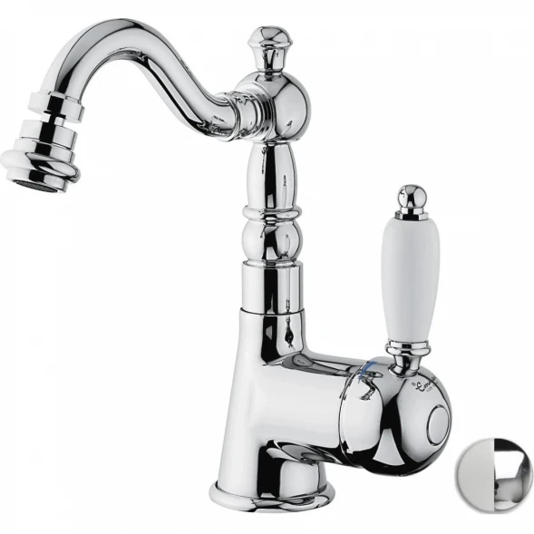 Смеситель для биде Emmevi Laguna 40514/BC с донным клапаном, хром/белый