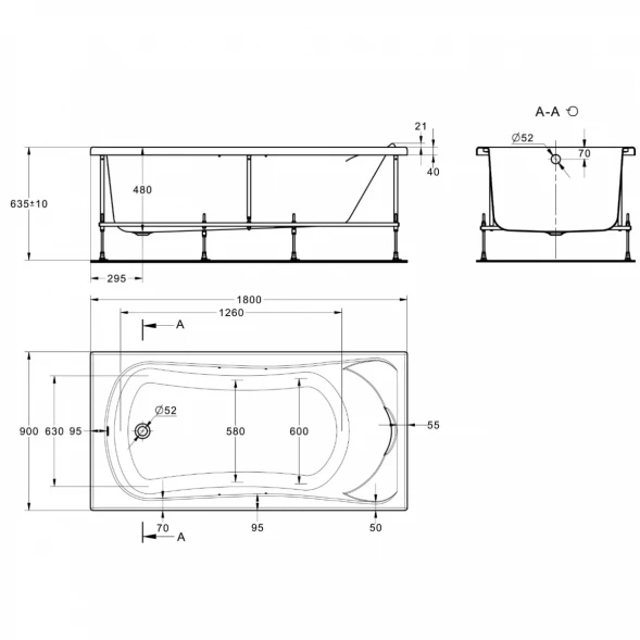 Акриловая ванна 180x90 см Roca BeCool ZRU9307685
