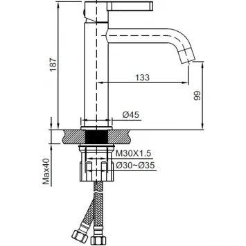Смеситель для раковины Vincea Villa VBF-1VL1CH без донного клапана, хром