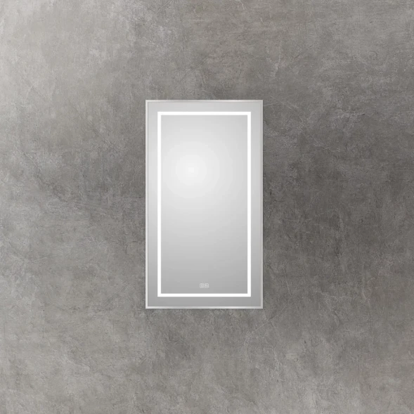 Зеркало BelBagno Kraft SPC-KRAFT-500-900-LED-TCH-WARM 50x90 см, с LED-подсветкой, сенсорным выключателем, антизапотеванием, алюминий