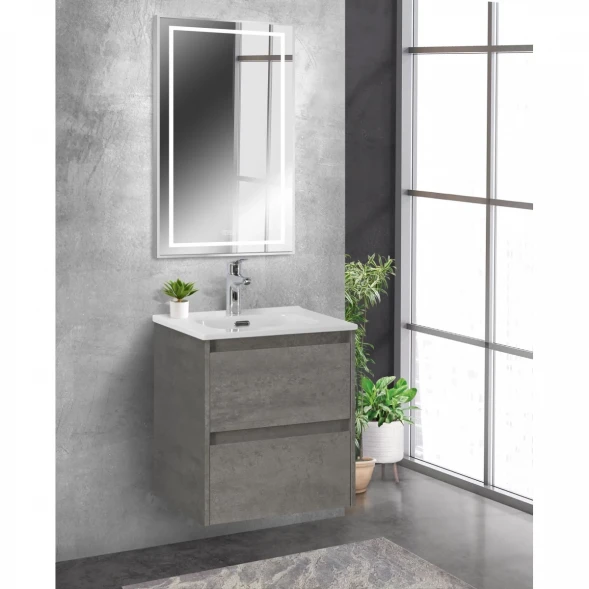 Зеркало BelBagno Kraft SPC-KRAFT-500-900-LED-TCH-WARM 50x90 см, с LED-подсветкой, сенсорным выключателем, антизапотеванием, алюминий
