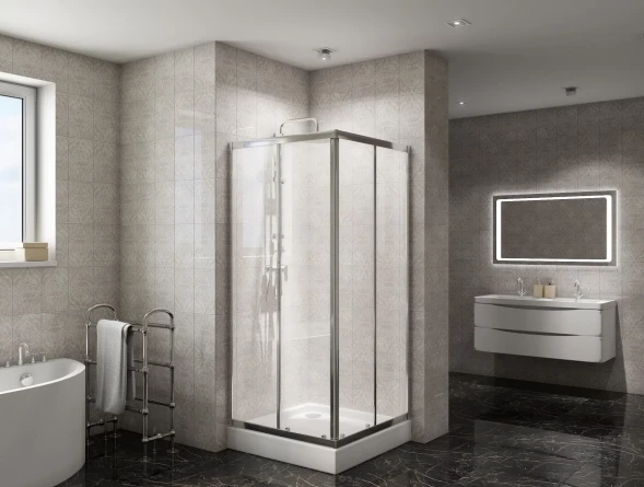 Душевой уголок 80x80 см BelBagno DUE-A-2-80-C-Cr прозрачное