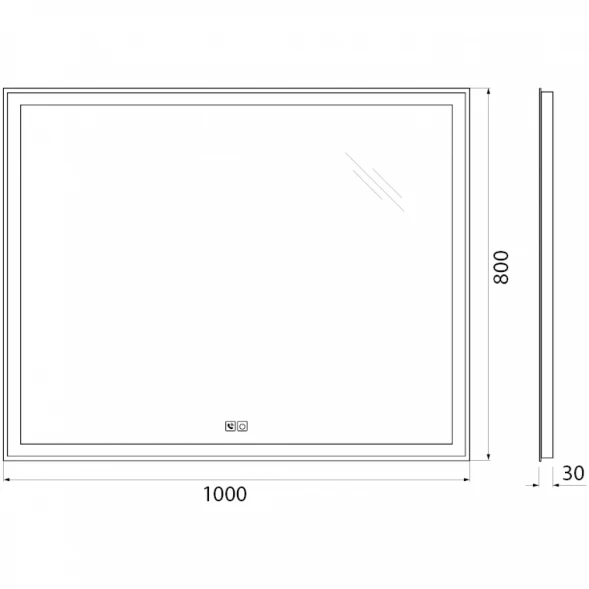 Зеркало 100x80 см BelBagno SPC-GRT-1000-800-LED-TCH-PHONE