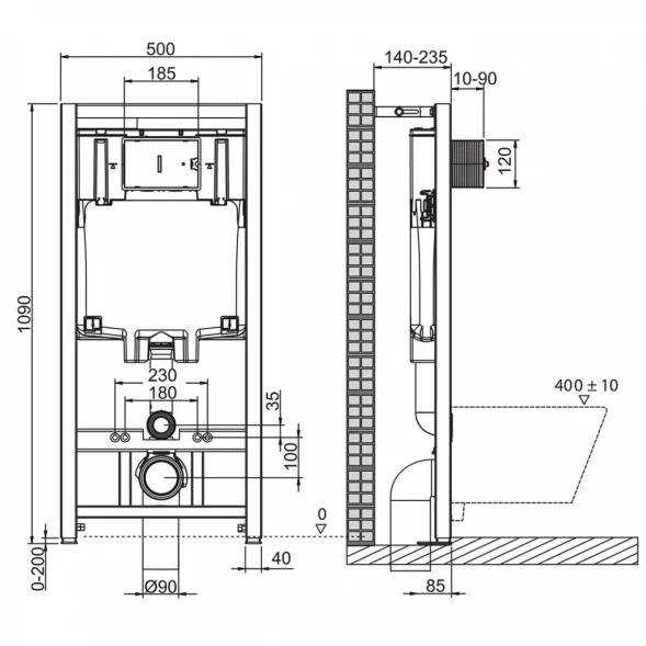 Комплект подвесной унитаз BelBagno Lucie BB063CHR + BB2111SC + система инсталляции BelBagno BB002-80 + BB005-PR-CHROME