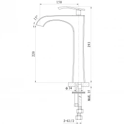Смеситель для раковины Wonzon &amp; Woghand Triumph WW-561104-CR хром