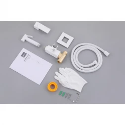 Гигиенический душ Abber Daheim AF8226W со смесителем, белый матовый