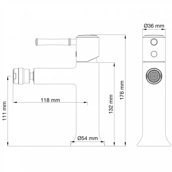 Смеситель для биде Wonzon &amp; Woghand Tor WW-88016073-BG золотой матовый