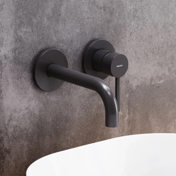 Смеситель для раковины Damixa Scandinavian Pure 360260300 встраиваемый, без донного клапана, черный матовый