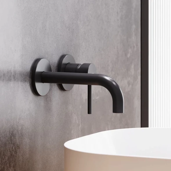 Смеситель для раковины Damixa Scandinavian Pure 360260300 встраиваемый, без донного клапана, черный матовый
