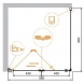 Душевой уголок Cezares Elena 100x90 см текстурное стекло ELENA-W-ASH-1-100/90-P-Cr-R
