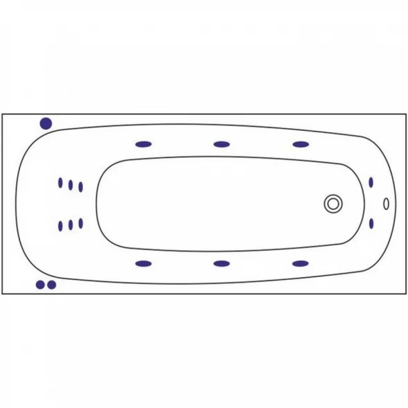 Акриловая гидромассажная ванна 180x80 см Whitecross Layla Slim 0122.180080.100.SMART.BR