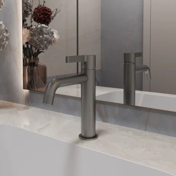 Смеситель для раковины Vincea Villa VBF-1VL1GM без донного клапана, вороненая сталь