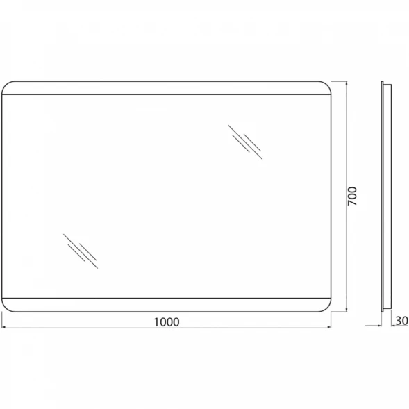 Зеркало 100x70 см BelBagno SPC-CEZ-1000-700-LED-BTN