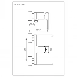 Смеситель для душа Emmevi Nefer 77002/NEO черный матовый