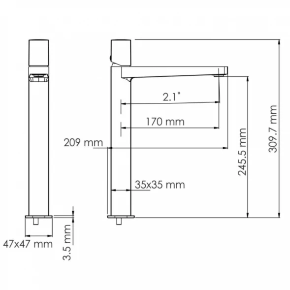 Смеситель для раковины WasserKRAFT Nuthe 9103H черный матовый